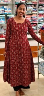 A Line Full sleeve Top-Maroon