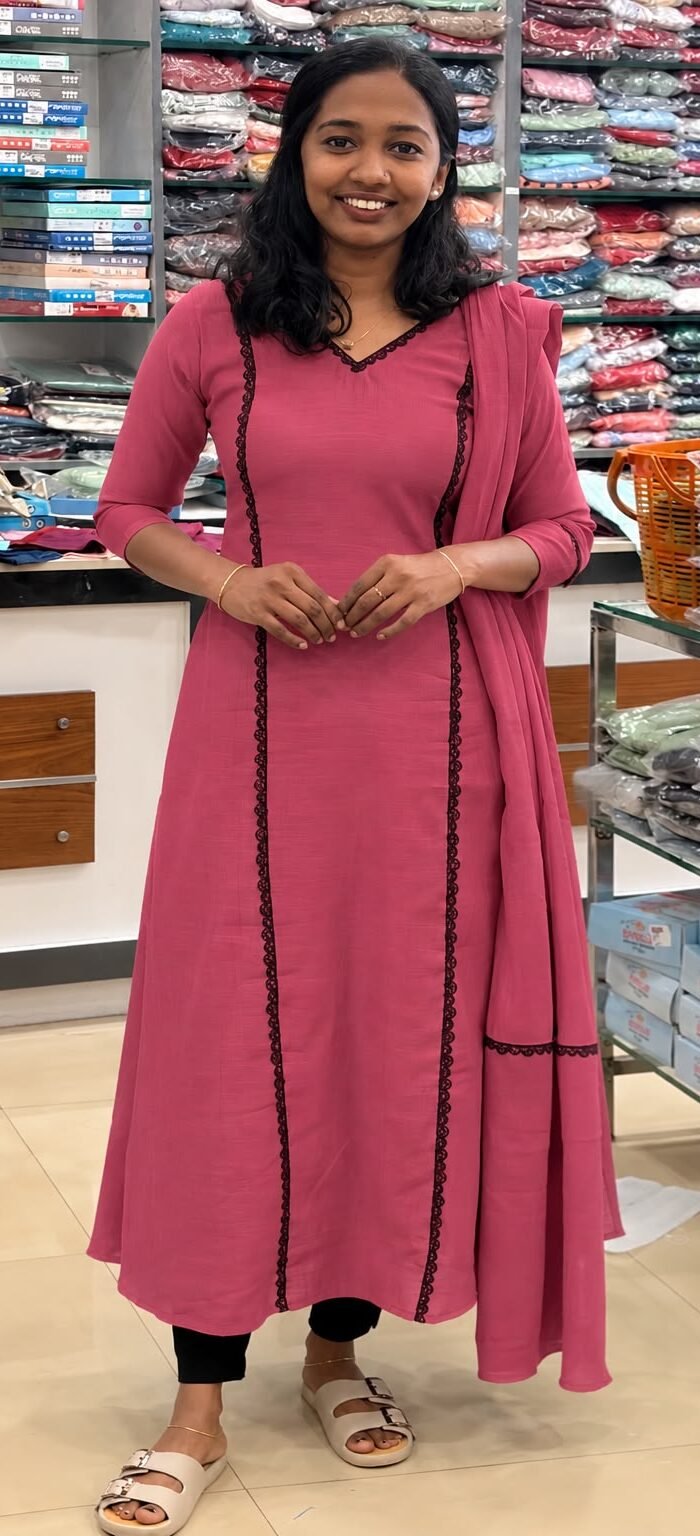 WhatsApp Image 2026-08-08 at 1.41.48 PM A-line top with dupatta-Peach - Image 1