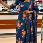 Slitted top bottom dupatta-Blue