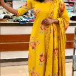 Slitted top bottom dupatta-Yellow