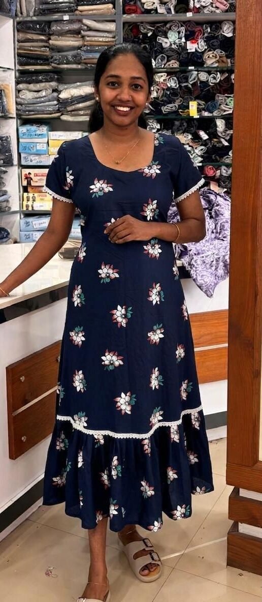WhatsApp Image 2026-08-11 at 5.59.27 PM A Line Home Wear-Dark Blue - Image 1