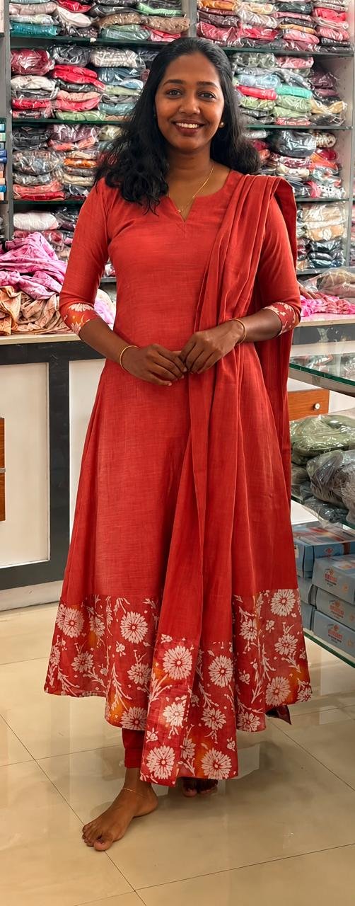 WhatsApp Image 2026-08-14 at 1.07.08 PM (1) A Line Top With Duppatta-Burnt Orange - Image 1