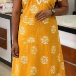 Home Wear With Lace-Mustard Yellow