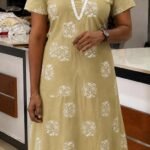 Home Wear With Lace-Olive Green