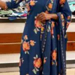 Slitted top plus bottom-blue(without duppatta)
