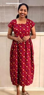 Feeding Home Wear With Zip-Maroon