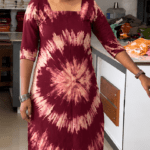 Slitted Top-Maroon