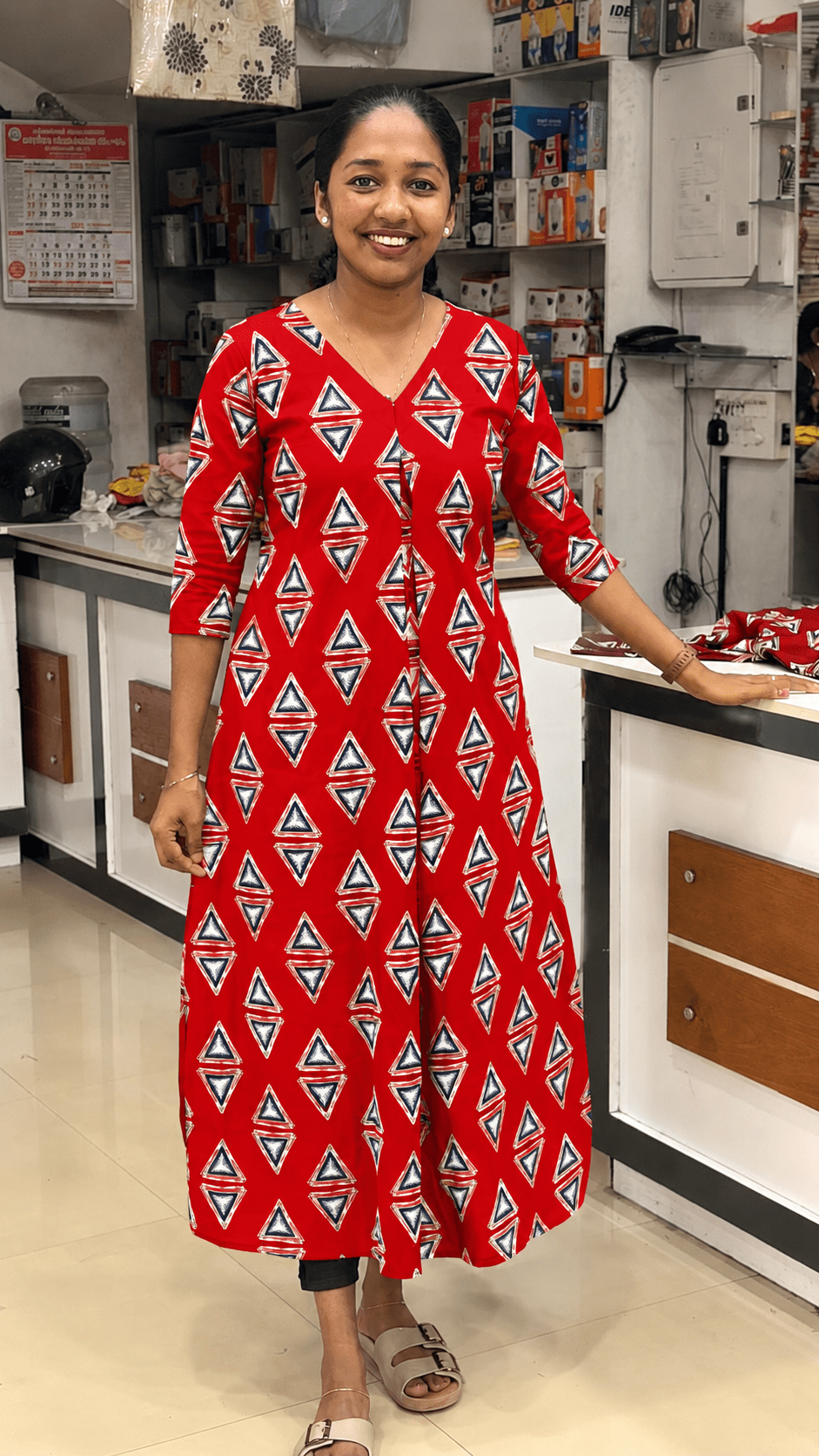 ChatGPT Image Sep 17, 2026, 04_39_30 PM A Line Kurthi-Red - Image 1