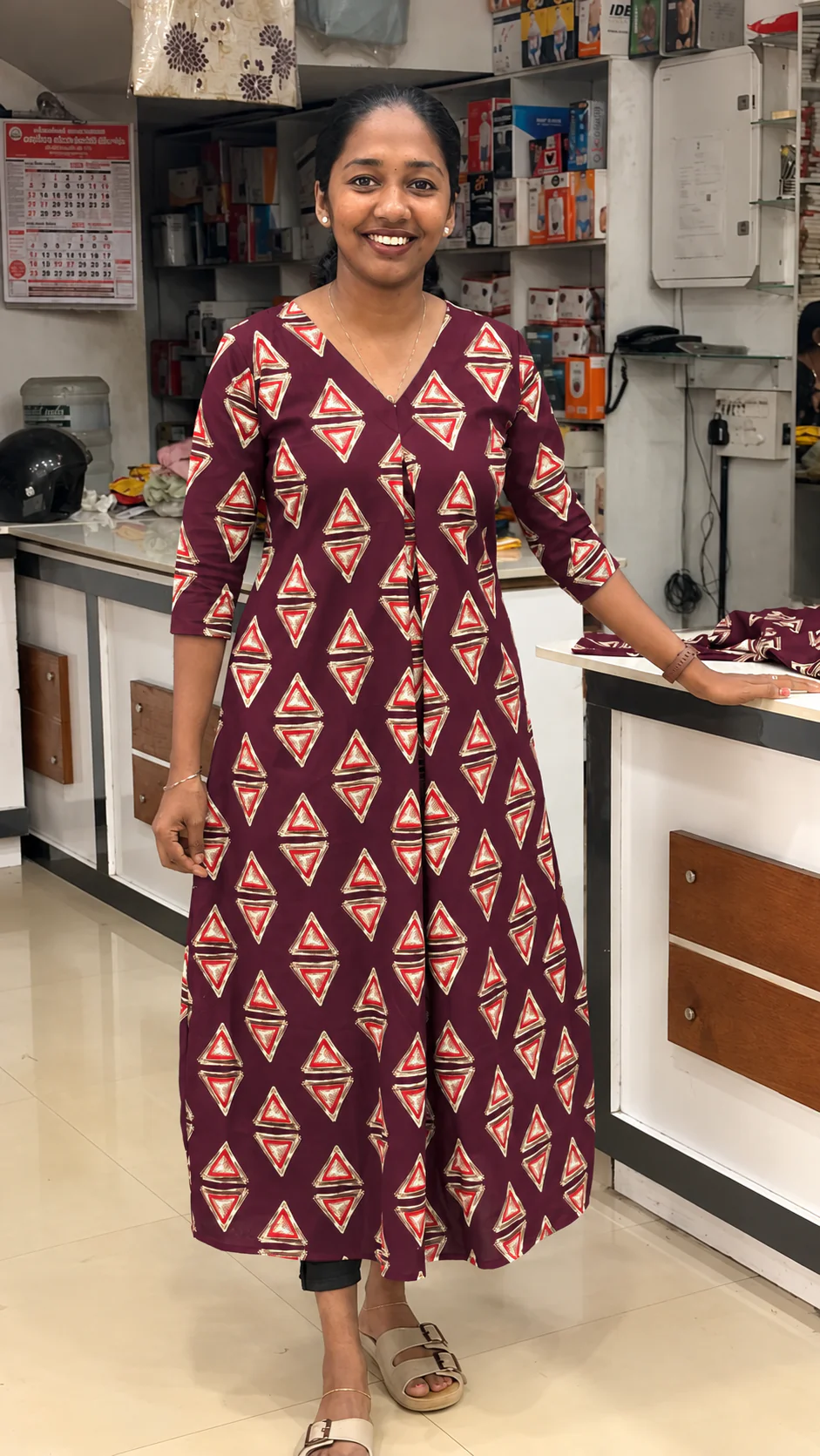ChatGPT Image Sep 17, 2026, 04_43_08 PM A Line Kurthi-Maroon - Image 1