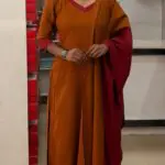 Slitted Top Plus Bottom With Duppatta-y