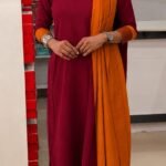 Slitted Top Plus Bottom With Duppatta-M