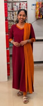 Slitted Top Plus Bottom With Duppatta-M