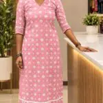 Slitted Top Plus Bottom-Pink