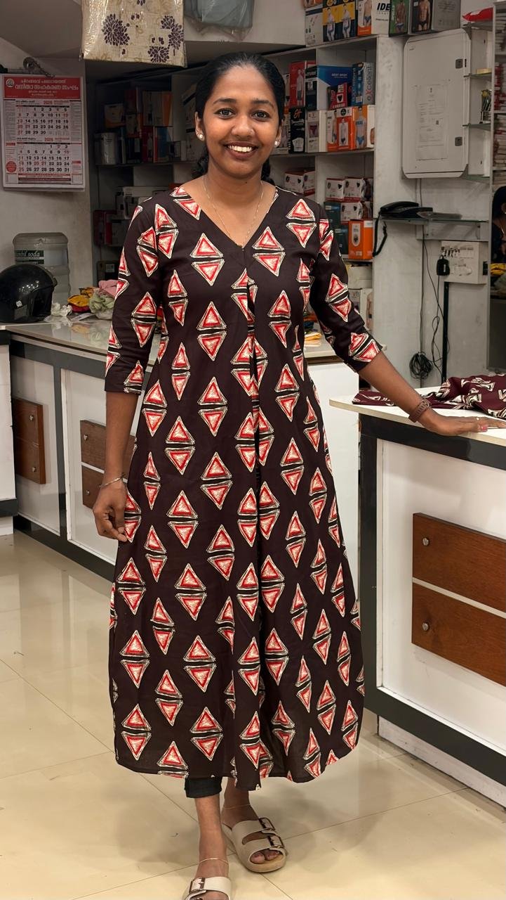 WhatsApp Image 2026-09-17 at 4.34.05 PM (1) A Line Kurthi-Dark Brown - Image 1