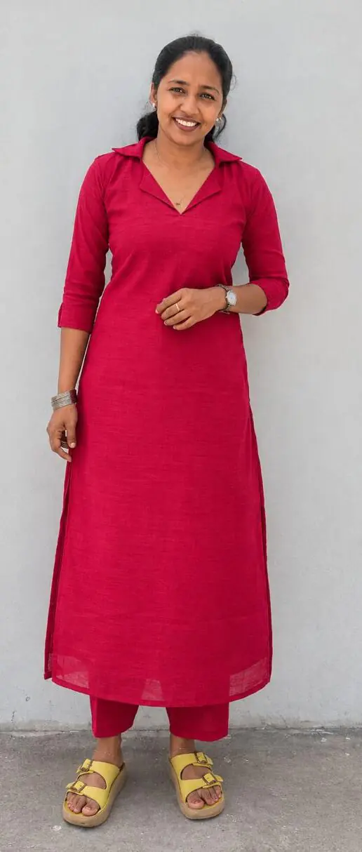 Slitted Top Plus Bottom-Maroon - Image 1
