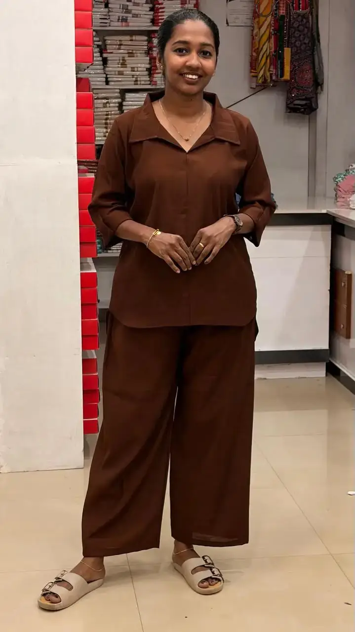 WhatsApp Image 2026-09-20 at 8.34.25 AM Cord Set-Brown(pant with lining) - Image 1