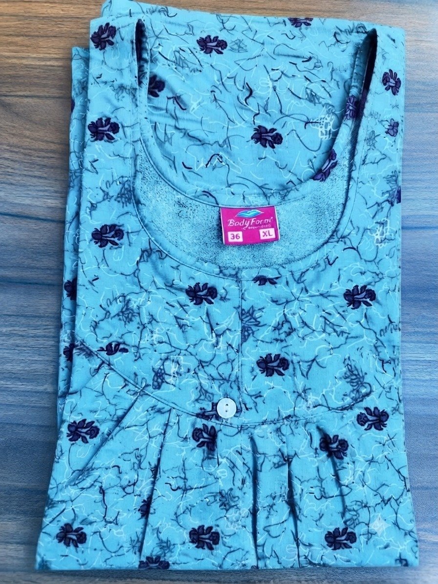 WhatsApp Image 2026-09-21 at 3.21.59 PM Light Pleated Nighty-Blue(v) - Image 1