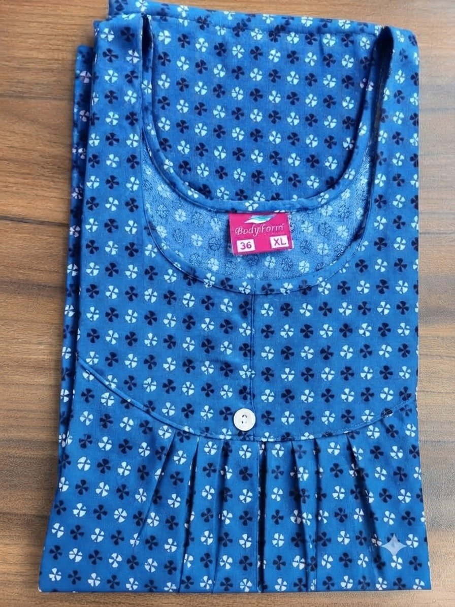 WhatsApp Image 2026-09-21 at 3.23.45 PM Light Pleated Nighty-Blue(f) - Image 1