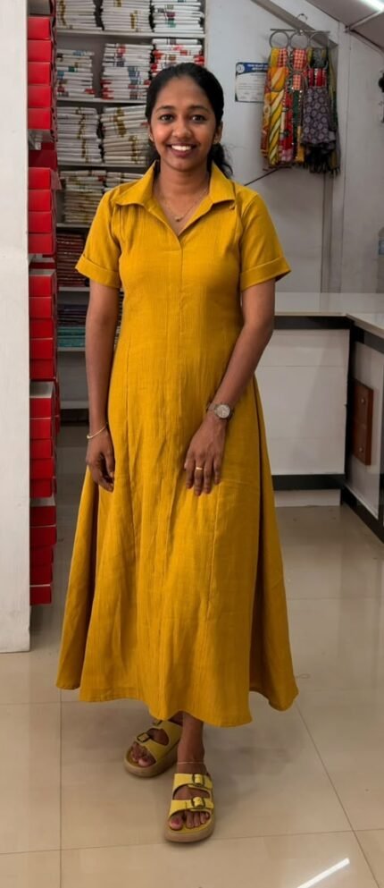 A Line Princess Cut Top-Yellow