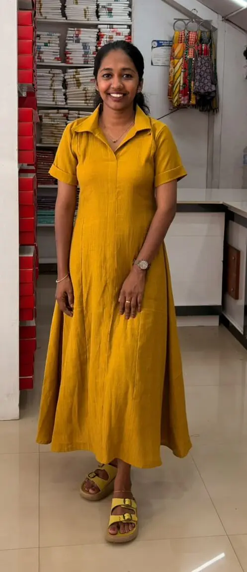 A Line Princess Cut Top-Yellow - Image 1