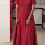 A Line Princess Cut Top-Maroon