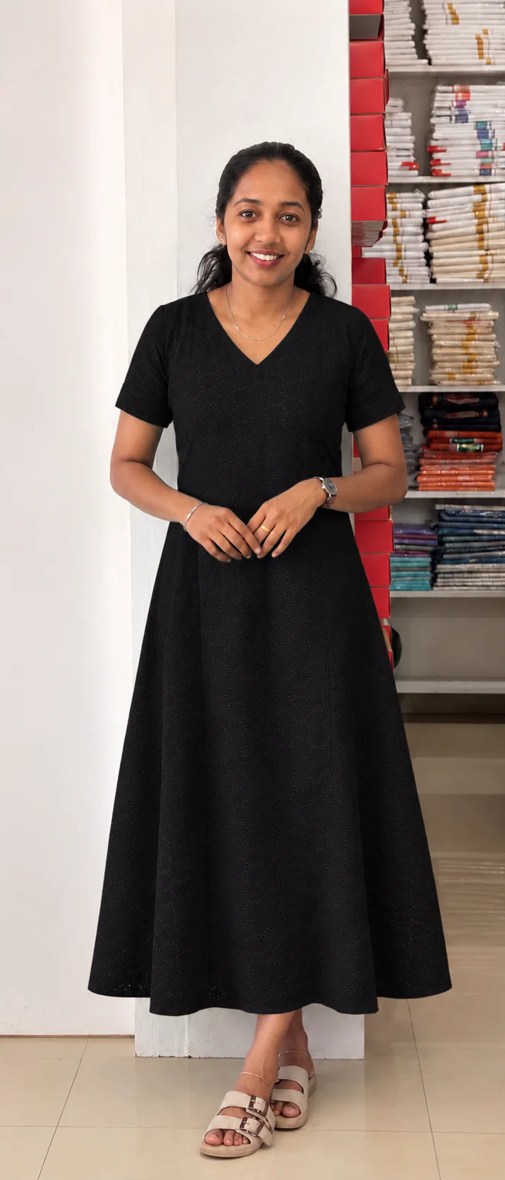 Hakkoba A Line Top With Lining-black - Image 1