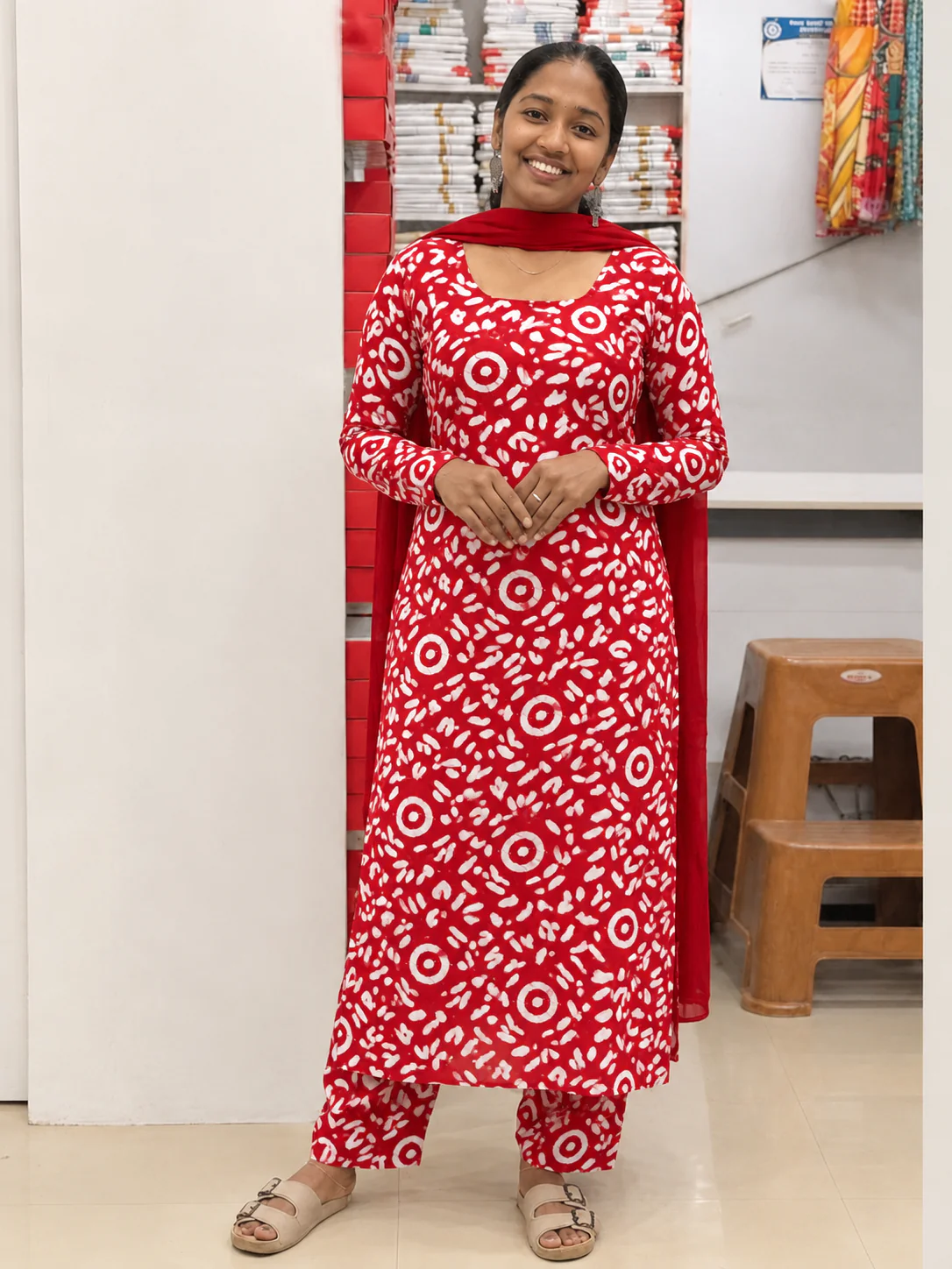 Bathik print slitted Top - Image 1