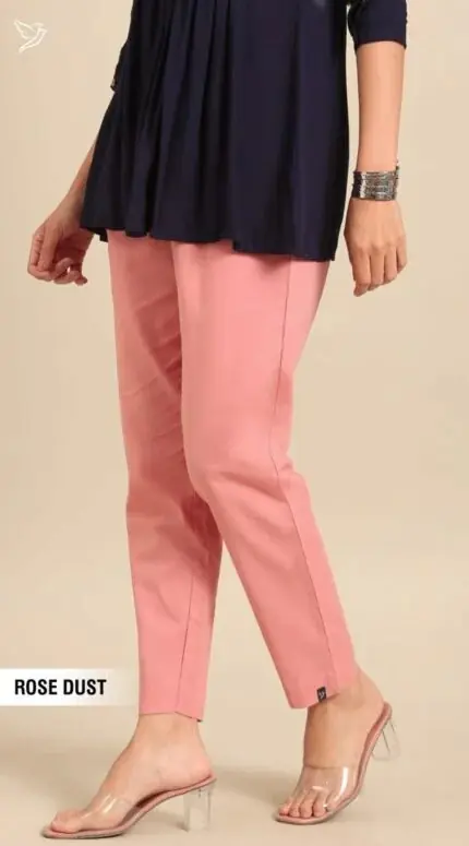 Twin Birds Cotton pant-Rose Dust - Image 1