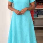 Hakkoba A Line Top With Lining-sky blue