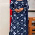 Bathik print slitted Top-Blue