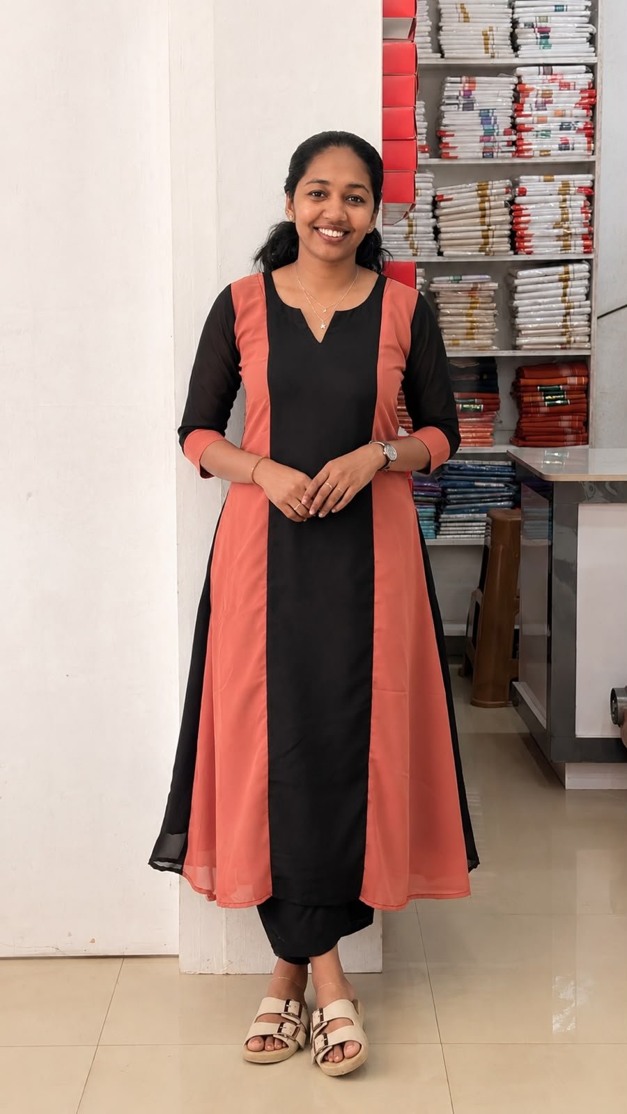 WhatsApp Image 2026-10-13 at 1.22.00 PM Georgette A-Line Top(b+P) - Image 1