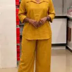 Cord Set-Yellow(pant with lining)