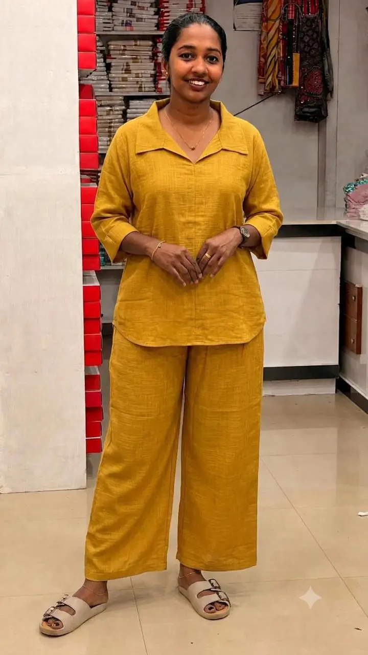 Cord Set-Yellow(pant with lining) - Image 1