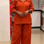 Cord Set-Burnt orange(pant with lining)