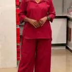 Cord Set-Maroon(pant with lining)