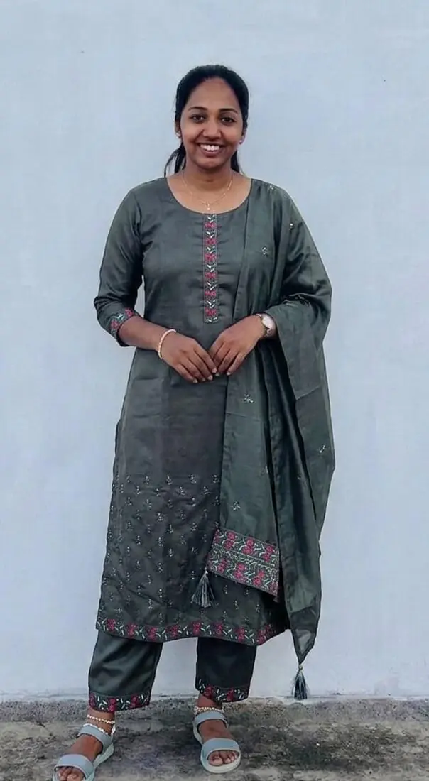 Slitted Top Plus Bottom With Duppatta - Image 1