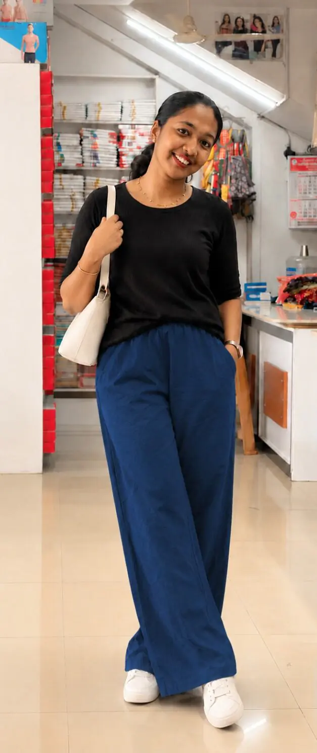 Cotton Pant-Navy - Image 1